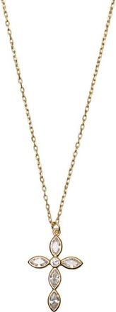 Argento Vivo Cross Cubic Zirconia Pendant Necklace in Gold at Nordstrom