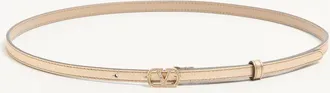 Valentino Garavani Cintura VLogo Signature In Vitello Laminato Con Cristalli 10 Mm Donna ORO/CRYSTAL 070