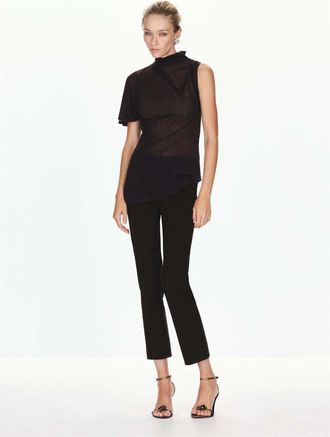 Mango Top asimmetrico strass cioccolato - Donna - XS - MANGO