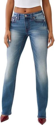 True Religion Billie Mid Rise Straight Leg Jeans in Medium Wash at Nordstrom, Size 31
