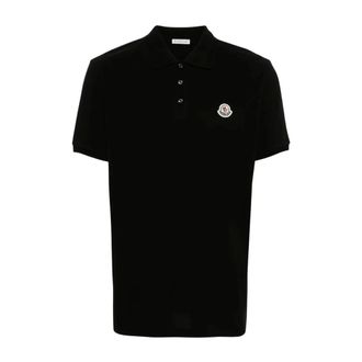 Moncler Short Sleeve Polo - male - Moncler - Polo Shirts - Black - XL - Tops