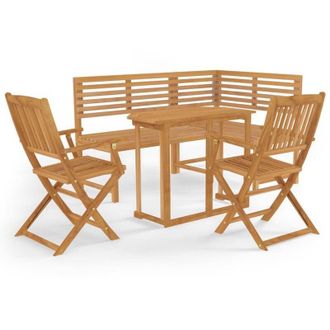 vidaXL 4 Piece Bistro Set Solid Acacia Wood vidaXL