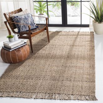 Safavieh Natural Fiber Hand Made Area rug, Grey / Natural Solid / Tonal Style Non-Shedding