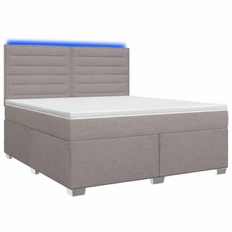 vidaXL Letto Box Spring Con Materasso Tortora 160 X 200 Cm Tessuto Vidaxl