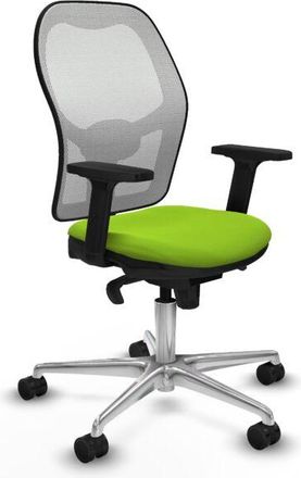 Piqueras y Crespo Piqueras Y Crespo - Jorquera Sincro Malla Blanca Similpiel Pistacho Brazos 2d Base Aluminio Ruedas 65mm Nailon