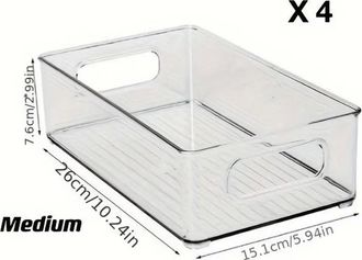 OEM Un Juego De 2 Cajas De Almacenamiento Para Refrigerador - Cajas De Almacenamiento Transparentes De Tama&ntilde;o Mediano