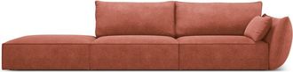 BLOOMINGLOFT 4-Sitzer Designsofa Vanda mit Ottomane links - Chenille-Bezug