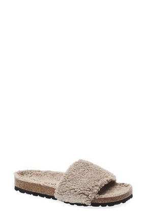 Cordani Mylie Faux Fur Slide Sandal in Moon at Nordstrom, Size 8.5Us