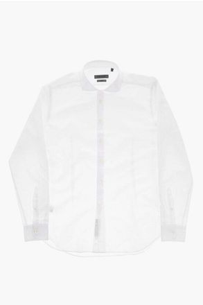 Corneliani Slim Fit Cotton-Linen Shirt with French Collar size 41