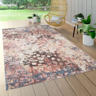 Paco Home Paco Home - Alfombra Salon De Habitacion Cocina Exterior Vintage Abstract Beige Rosa Azul &Oslash; 160 Cm Redon