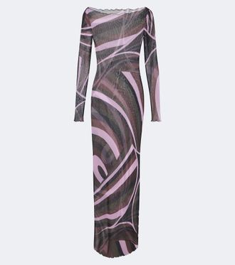 Pucci Iride sheer tulle maxi dress