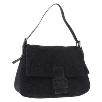 Fendi Pre-owned Vintage Schoudertas - Dames - Pre-owned - Blauw - Maat: ONE Size Wol
