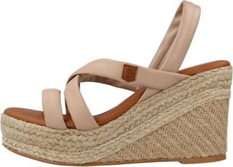 POPA Cone Tiras - Dames - Sleehakken - Beige - 41 EU - Leer - Schoenen