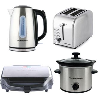 Hamilton Beach Kettle, Toaster, Sandwich Toaster & Slow Cooker Set Rise Collection by Hamilton Beach