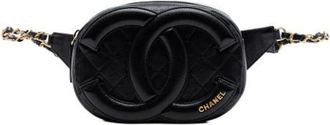 Chanel Pre-owned Vintage Quilted Lambskin Belt Bag - Dames - Vintage Heuptassen - Zwart - ONE Size - Leer - Vintage