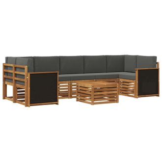 vidaXL Conjunto De Sof&aacute;s De Exterior 8 Uds. Natural Y Antracita Vidaxl