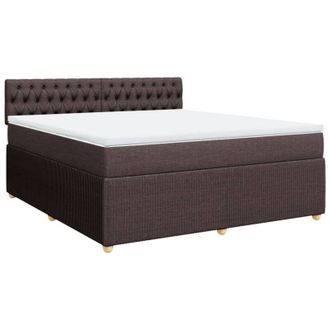 vidaXL Vidaxl - Cama Box Spring Con Colch&oacute;n Tela Marr&oacute;n Oscuro 180x200 Cm