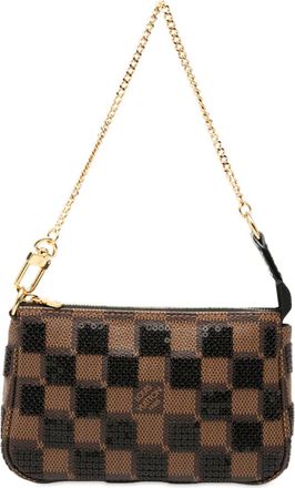 Louis Vuitton Borsa a mano Pochette Accessoires mini con paillettes 2013 - Marrone