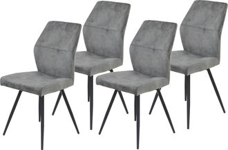 Hela 4-Fussstuhl »ALLY« (Set) 4 Stk.4-Fuss, 360° drehbar, gepolstert, Vintage Velvet mit Steppnähten