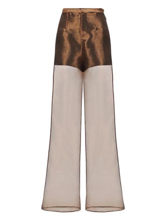 Taller Marmo Marlene see-through trousers - Brown