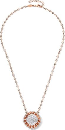 Mindi Mond Floating All Diamond Pendant Necklace in 18K Rose Gold at Nordstrom, Size 17