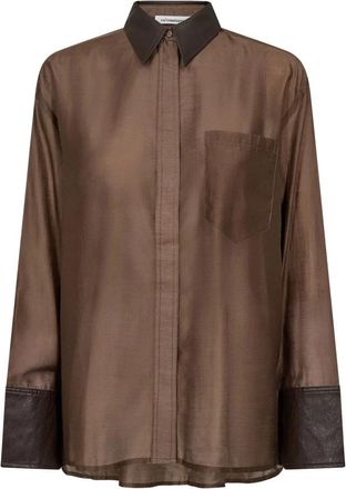 Co'Couture Shirts - Dames - Overhemden - Bruin - S - Overhemden