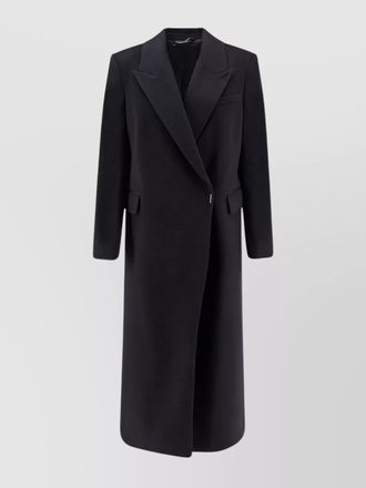 HUGO BOSS cashmere longline coat peak lapel