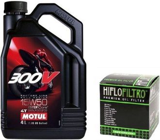 OEM Aceite Motul 300v 15w50 4l + Filtro Hiflo Hf164 Para Bmw R1200 Gs K1600 Original