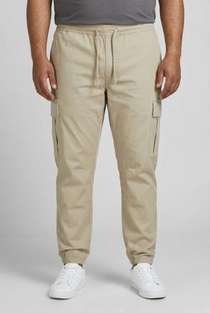 Jack & Jones Plus Size Cargohose JPSTKANE DYLAN CUFFED CARGO RET PLS, Herren, Gr. 42 (4XL), L&auml;nge 32, crockery, Web, Obermaterial: 98% Baumwolle, 2% Elasthan, JACK & JONES P