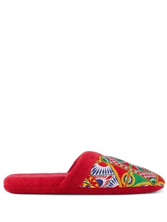 Dolce & Gabbana Carretto Siciliano slippers met print - Rood