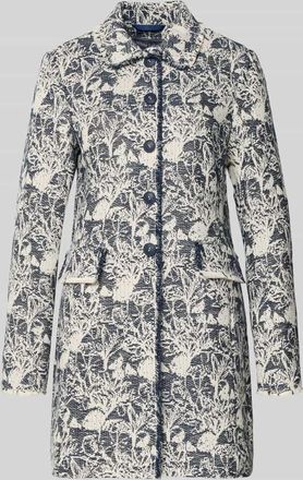 White Label Slim Fit Blazer im Allover-Look mit Pattentaschen in Marine, Gr&ouml;&szlig;e 34