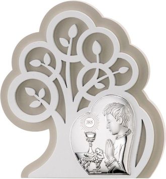 OEM Cuadro De Comuni&oacute;n En Plata Con Grabado - Recuerdo De La Primera Comuni&oacute;n Para Ni&ntilde;o Tama&ntilde;o: 14x15,5 Cm Sku: Vl81401/1l