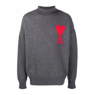 Ami Truien & Vesten, Dames, Grijs, L, Wol, Turtleneck Sweater