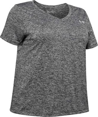 Under Armour T-shirt met gedraaide V-hals en losse pasvorm voor dames (Zwart)