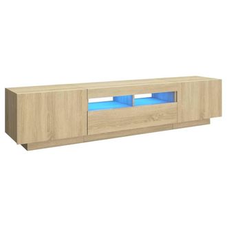 Berkfield Home TV Cabinet with LED Lights Sonoma Oak 180x35x40 cm in Brown | Size: 180 x 35 x 40 cm