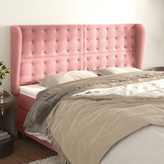 vidaXL Cabecero Con Orejas De Terciopelo Rosa 203x23x118/128 Cm Vidaxl