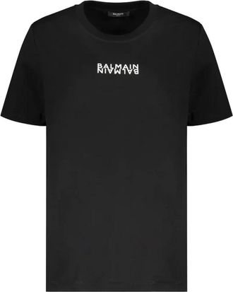 Balmain T-shirt met logo-print - Heren - T-shirts - Zwart - S - Katoen - Tops