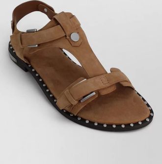 Ash piper suede sandals flat sole design