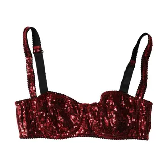 Dolce & Gabbana Ondergoed, Dames, Rood, S, Nylon, Dolce Gabbana Bikini Top met bloemenprint