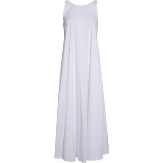 Max Mara Cotton Blend Stretch Poplin Sundress in Optical White at Nordstrom, Size 10