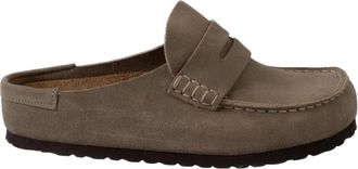 Birkenstock Naples Wrapped Smalle Pasvorm - Heren - Slip ons - Grijs - 43 EU - Leer - Schoenen