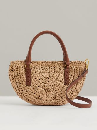 Reiss Natural Raffia Woven Cross-body Bag