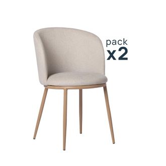 Klast Packs 2 sillas tela beige 51 cm x 80 cm cm