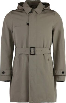 Moorer Trench con cintura e cappuccio rimovibile - Grigio