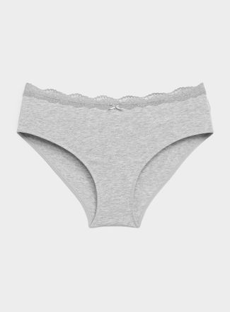 Miiyu Womens Lace-waist bikini panty Organic cotton