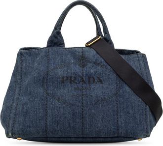 Prada Pre-owned Prada Denim Canapa Logo Tote Ladies BG0QFGRNPCRIG3U8