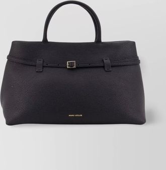 Manu Atelier leather shoulder bag with metal buckle strap