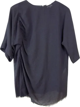 Bimba & Lola Black Ruched Detail Crew Neck Top Size S