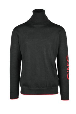 Costume National Black High-Neck Viscose-Blend Sweater