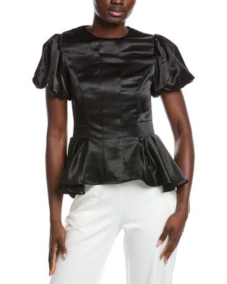 Gracia Puffed Sleeve Ruffle Bottom Top